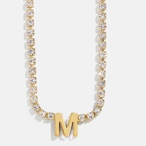BAUBLEBAR LETTER M Gold  Initial Necklace with Crystal Accents